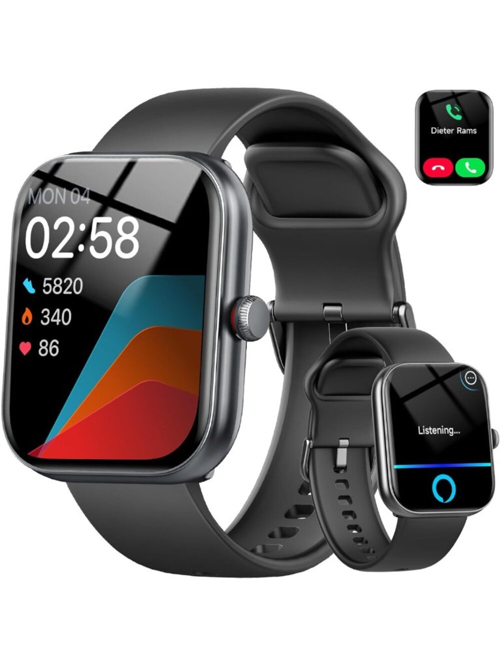 Stylish Smartwatch for Fitness & Health Tracking, Alexa Built-in, IP68
